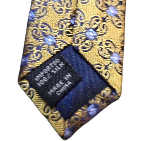 Jos. A. Bank Gold Blue 100% Silk Men’s Neck Tie - Picture 5 of 5